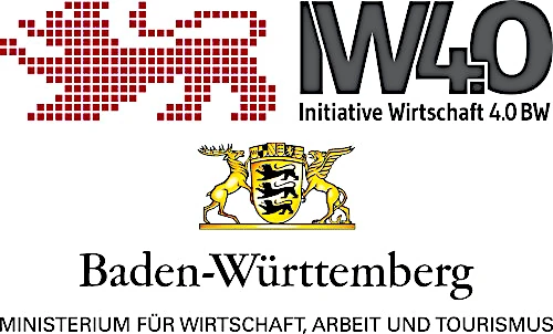 Logo des Wirtschaftsministeriums BW und der Initiative Wirtschaft 4.0 BW